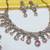 Pink yellow gold premium designer american diamond and stone work necklace set