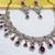 Purple yellow gold premium designer american diamond and stone work necklace set