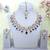 Blue yellow gold premium designer american diamond and stone work necklace set