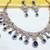 Blue yellow gold premium designer american diamond and stone work necklace set