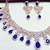 Blue rose gold premium designer american diamond and stone work necklace set