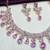 Purple rose gold premium designer american diamond and stone work necklace set