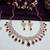 Maroon rose gold premium designer american diamond and stone work necklace set