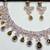 Green rose gold premium designer american diamond and stone work necklace set