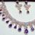 Blue rose gold premium designer american diamond and stone work necklace set