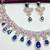 Blue rose gold premium designer american diamond and stone work necklace set