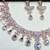 White rose gold premium designer american diamond and stone work necklace set