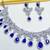 Blue rhodium premium designer american diamond and stone work necklace set