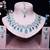 blue rhodium premium designer american diamond and stone work necklace set
