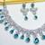 blue rhodium premium designer american diamond and stone work necklace set