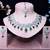 Green rhodium premium designer american diamond and stone work necklace set