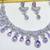 Purple rhodium premium designer american diamond and stone work necklace set