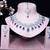 Blue rhodium premium designer american diamond and stone work necklace set