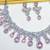 Pink rhodium premium designer american diamond and stone work necklace set