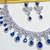 Blue rhodium premium designer american diamond and stone work necklace set