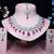 Pink rhodium premium designer american diamond and stone work necklace set