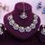 Purple yellow gold premium designer american diamond and stone work necklace set