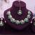 Green yellow gold premium designer american diamond and stone work necklace set