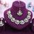 Pink yellow gold premium designer american diamond and stone work necklace set