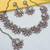 Pink yellow gold premium designer american diamond and stone work necklace set