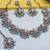 Green yellow gold premium designer american diamond and stone work necklace set