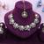 Purple yellow gold premium designer american diamond and stone work necklace set