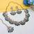 Blue yellow gold premium designer american diamond and stone work necklace set