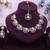 Pink yellow gold premium designer american diamond and stone work necklace set