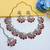 Red yellow gold premium designer american diamond and stone work necklace set