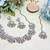 White yellow gold premium designer american diamond and stone work necklace set