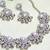 White yellow gold premium designer american diamond and stone work necklace set