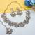 White yellow gold premium designer american diamond and stone work necklace set