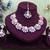 Purple rose gold premium designer american diamond and stone work necklace set