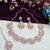 Pink rose gold premium designer american diamond and stone work necklace set