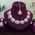 Purple rose gold premium designer american diamond and stone work necklace set