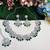 Green rhodium premium designer american diamond and stone work necklace set