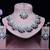 Maroon rhodium premium designer american diamond and stone work necklace set