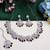 Maroon rhodium premium designer american diamond and stone work necklace set