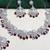 Maroon rhodium premium designer american diamond and stone work necklace set