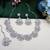 Pink rhodium premium designer american diamond and stone work necklace set