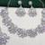 Pink rhodium premium designer american diamond and stone work necklace set