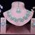 Green rhodium premium designer american diamond and stone work necklace set
