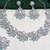 Green rhodium premium designer american diamond and stone work necklace set