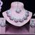 Pink rhodium premium designer american diamond and stone work necklace set