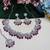 Pink rhodium premium designer american diamond and stone work necklace set
