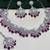 Pink rhodium premium designer american diamond and stone work necklace set