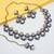 Blue yellow gold premium designer american diamond and stone work necklace set