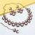 Maroon yellow gold premium designer american diamond and stone work necklace set