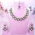 Blue yellow gold premium designer american diamond and stone work necklace set