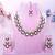 Purple yellow gold premium designer american diamond and stone work necklace set